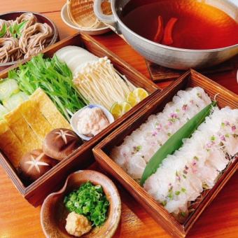 【飲み放題付き／鱧コース9,000円】出汁しゃぶ鍋、焼き霜造り、天ぷらなど全9品を満喫