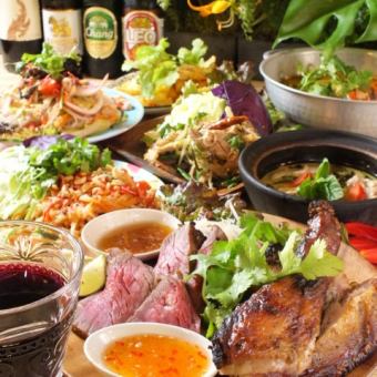 【お気軽Ａコース】生春巻き、ネームクルックなどお料理全7品♪【2480円(税込)】
