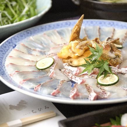 鯛柚香鍋コース 7,260円(税込)|鮮度抜群の鯛を使ったしゃぶしゃぶです。柚子香るお出汁でどうぞ