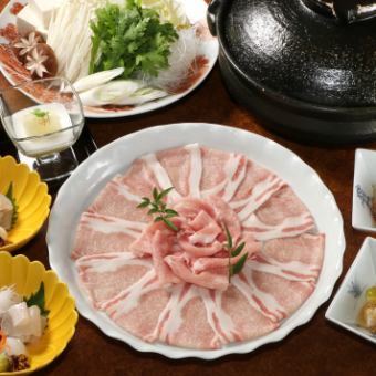 熊野ポーク鍋コース 7,260円(税込)｜高品質な熊野ポークを、コクが引き立つしゃぶしゃぶでどうぞ