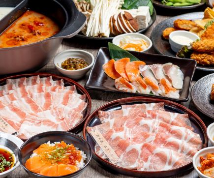 【豚食べ放題コース】道産銘柄豚に鶏、ラム肉に海鮮や豊富な一品料理が堪能できる120分食べ放題