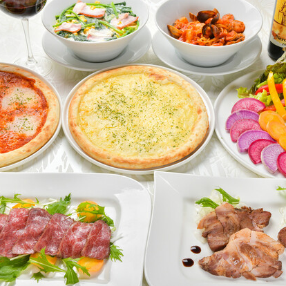[Private reservation OK! Maximum 60 people] A must-see for welcoming and farewell party organizers! Includes 2 hours of all-you-can-drink! Wagyu steak, 2 types of pizza, and 8 pasta dishes for 5,000 yen