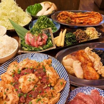 오미규에 호르몬도 즐길 수 있는 코스♪ “매화” 아사히 만복 코스【요리만】전 8품 3800엔(부가세 포함)