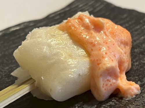 辣明太鱼子蛋黄酱麻糬串