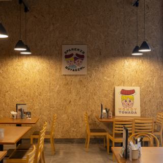 2名掛けテーブル席が2つございます。