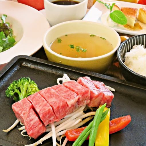 [ランチ]【ステーキランチ】 黒毛和牛ロースステーキ  3350円