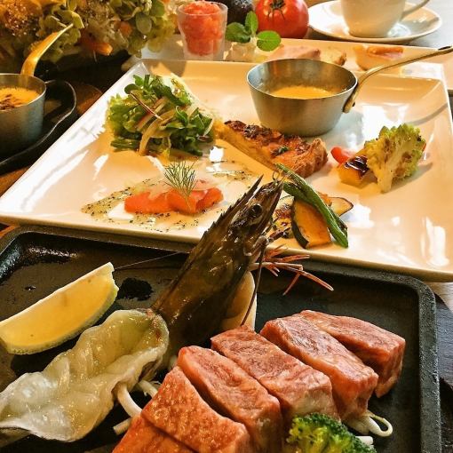 [昼夜OK]【お祝いコース】黒毛和牛ロースステーキコース 4880円 (要予約)