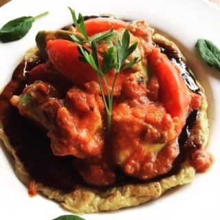 お好み焼きトマトとアボカド【ミニサラダ付き】