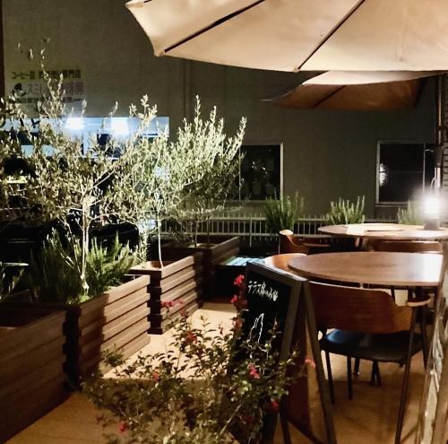 ペット同伴可能なテラス席