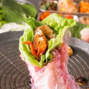 [Classic Samgyeopsal Course] All-you-can-eat toppings including kimchi and namul! 5 dishes for 3,500 yen◎