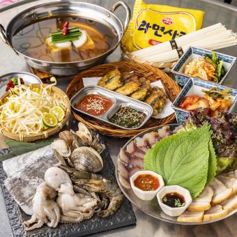 【冬季限定！海鮮鍋で宴会◎】生ビールもOKな2h飲み放題付!魚介たっぷり鍋コース！全5品6000円