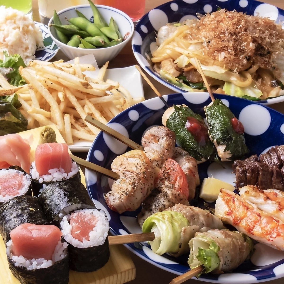 三宮で人気の「串ばる」の新店!串焼き・あて巻きとお酒が楽しめるお店です。