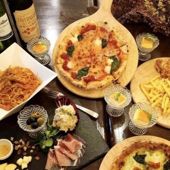 選べるBIZZA☆　飲み放題100分付き　【カジュアル忘・新年会コース】　4,800円