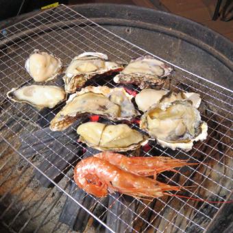  【11月～4月限定！】2時間飲み放題BBQお肉＆焼き野菜盛り合わ×牡蠣小屋コース5000円！