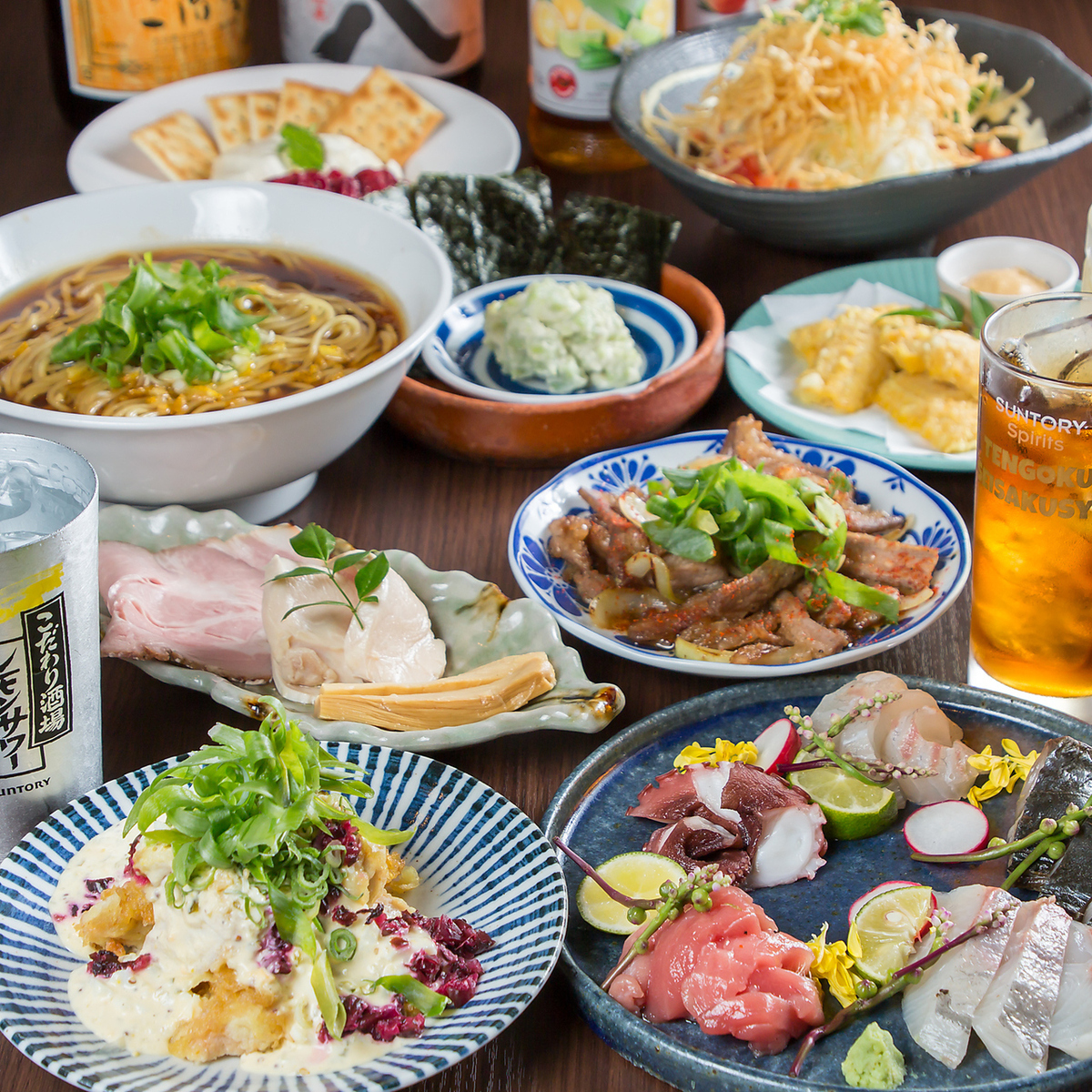 多彩なメニューと生ビール含む飲み放題楽しめます♪