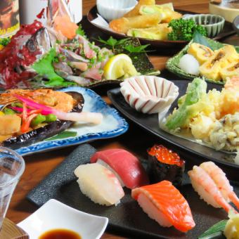 【握寿司完结！】人气虾和海胆蛋黄酱的120分钟无限畅饮套餐5,000日元