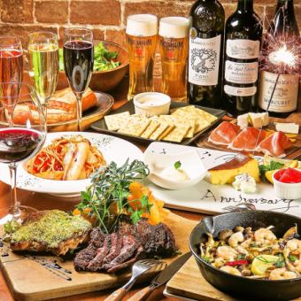 [Meat Girls' Night Out Course] Includes 3 hours of all-you-can-drink ☆ 9 dishes including meat platter, ajillo, cheese dip, etc.