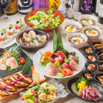 3 hours all-you-can-drink | 10 dishes including a comparison of three luxurious Kyushu chickens and Oita chicken tempura "Nijidori Course" 6,000 yen