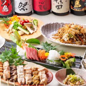 3時間飲み放題｜日～木限定!!九州地鶏の鶏天や極上カルパッチョなど全6品『味鶏コース』3,500円