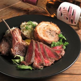 [ING DOOR Premium Course] 2 hours of all-you-can-drink included! Luxurious kiln-grilled plate, etc. 6 dishes 6,500 yen