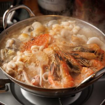 味噌仕立て痛風鍋と厚岸産生牡蠣・鮮魚カマ焼きの海鮮コース3時間飲み放題付全9品7000円⇒6000円