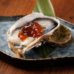 生牡蠣のポン酢ジュレ掛け