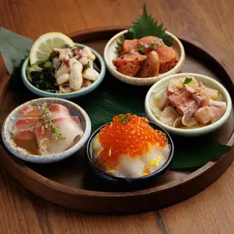 『海鮮おばんざいと生牡蠣と本鮪刺身コース』2.5時間飲み放題付 全8品 5000円