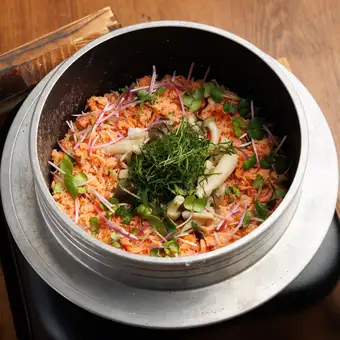 『鮭と茸の釜飯と海鮮コース』2.5時間飲み放題付 全9品 6000円