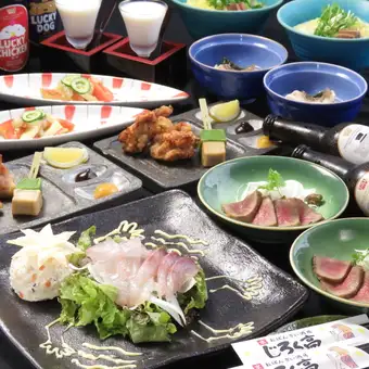 ≪宴会・接待に最適≫【120分飲み放題付全7品】おばんざい盛・お造り3種・揚げ物盛・甘味付き◎