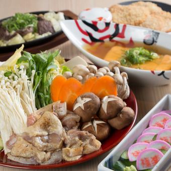 うどんと酒とお出汁と、自慢のうどんすきコース〆のうどん食べ放題、120分飲み放題付き 6000円