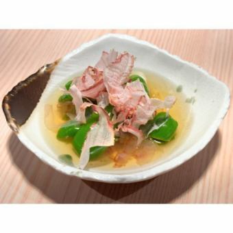 ★冷かけ出汁のカリカリピーマン