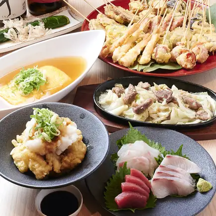 【含畅饮】8道菜套餐,包含3种刺身和博多风味烤肉 ◆串天盛宴套餐◆ 5000日元(含税)