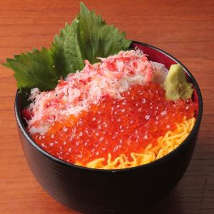 Crab salmon roe bowl