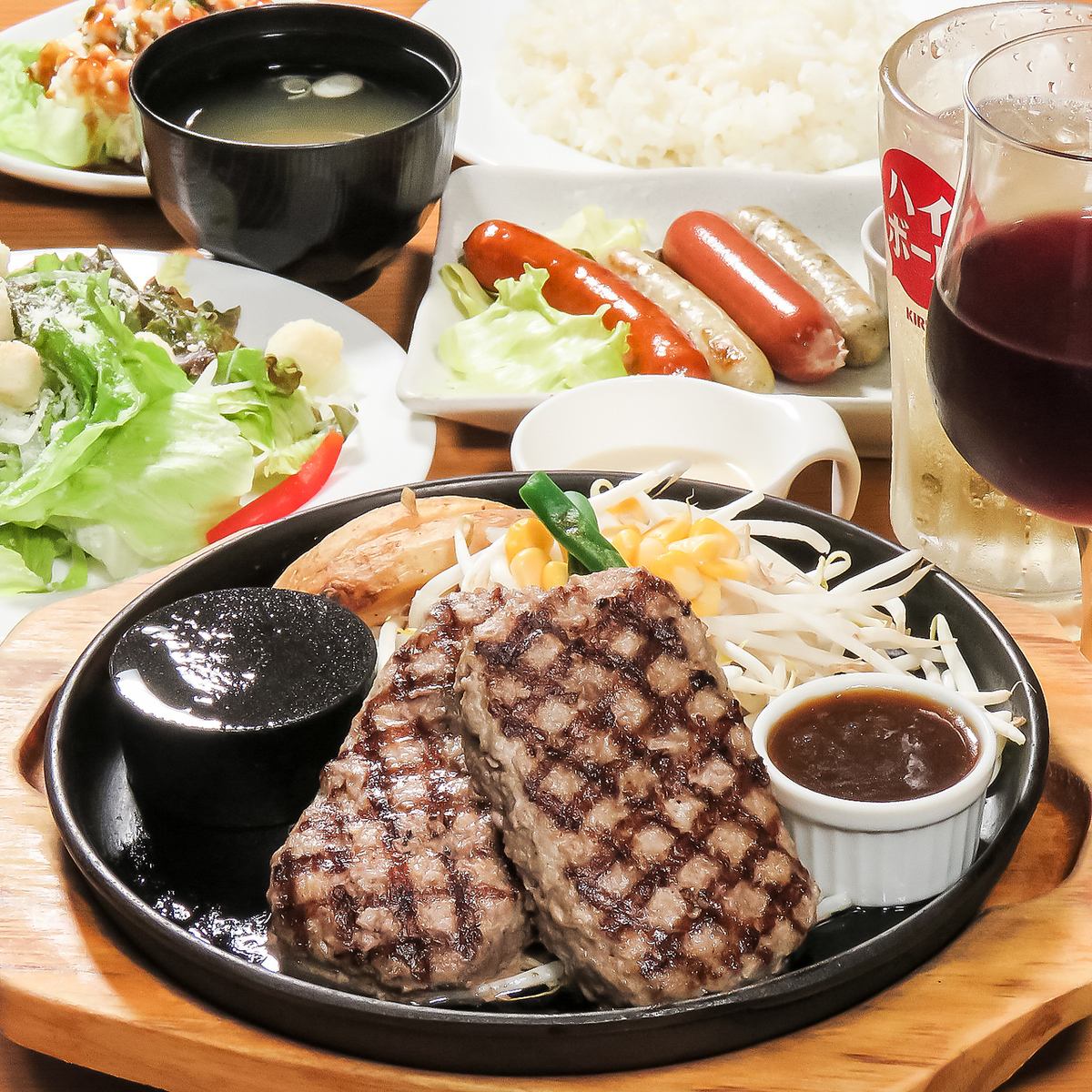 Funabashi / Keisei Funabashi / Tokaijin Station / Hamburg / Hand hamburger / Set meal / Lunch / Domestic beef / A4 / A5 / Aging