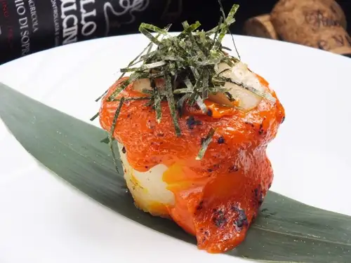 山芋と帆立貝のウニ焼き
