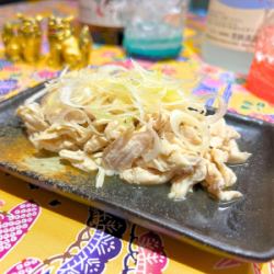 ネギとシークワーサーの蒸し鶏