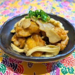 鶏と茸のグリル焦がしバター醤油