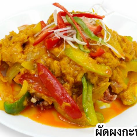 鶏肉/ソフトシェルの卵カレー炒め