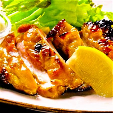 Mikawa chicken marinated overnight in miso and grilled