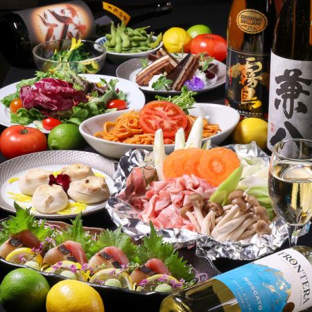 【4月／土～木限定】愉楽 “ゆらく” コース　3,800円（税込）☆飲み放題付き