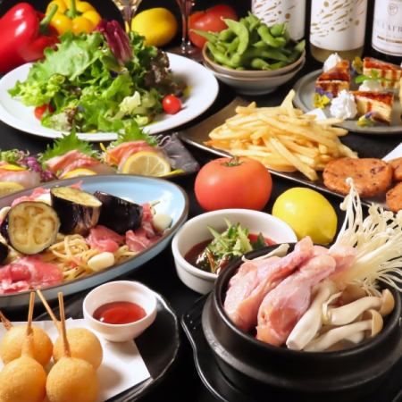 【6月/土~木限定】愉楽 “ゆらく” コース 3,800円(税込)☆飲み放題付き