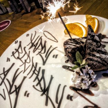 【誕生日・記念日に♪】『サプライズ付き記念日コース』全6品3500円