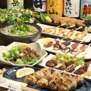 [当日OK！] ◆店长精选套餐（4种串烧） ◆全10道菜品3,000日元（含税）*附2小时无限畅饮！