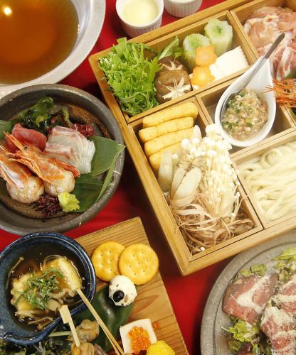 Perfect for a year-end party◎90 minutes of all-you-can-drink included!! [Udon Suki Nabe Course] 4,500 yen