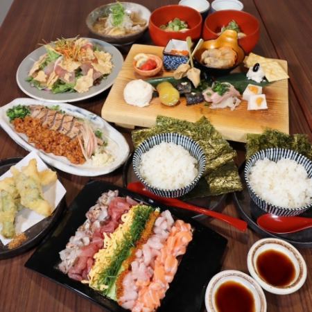 Seafood hand-rolled sushi "Hanamaki" course (includes 90 minutes of all-you-can-drink)