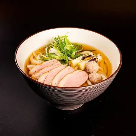 鴨団子と焼葱の鴨南蛮うどん