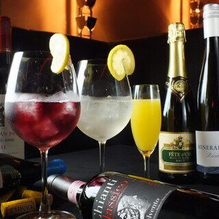 充実内容の単品飲み放題も