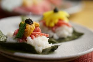 Wagyu Yukhoe and sea urchin hand-rolled