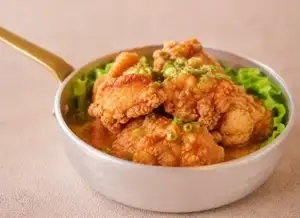 Deep-fried chicken with the aroma of Japanese dashi broth