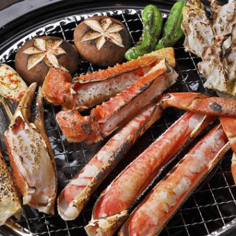 【附無限暢飲】螃蟹風味濃鬱！烤螃蟹、螃蟹和鮭魚子壽司等“螃蟹套餐[茜]”